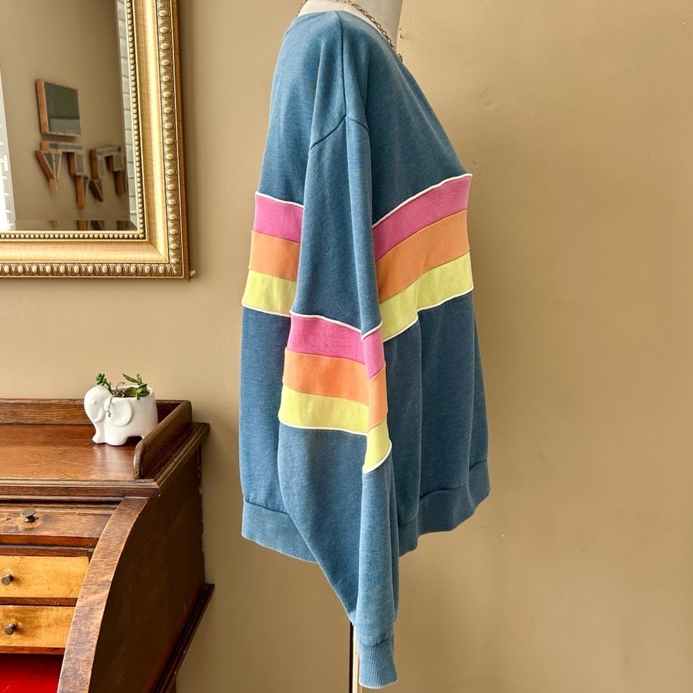 Rip Curl Golden State Crew Neck Sweatshirt Rainbow Stripe Size XL - Picture 9 of 14